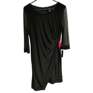 R&M Richards Black Glitter Trim Cocktail Dress Size 8 | Style 5733